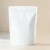 Se Puede Imprimir con Texto Ventana Escarchada Grado Alimenticio Papel Kraft Blanco Bolsa Sellada Dulces Ventana Espesada Bolsa Autosoportante con Cierre