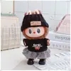 Colgante Labubu de 17 cm Ropa Gato t Traje Primera, Segunda y Tercera Generación Ropa de Muñeca Labubu Ropa de Muñeca