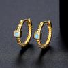 Aretes Jinse al por mayor temperamento de alta gama nicho aretes de turquesa aretes oro de 18K estilo ins vintage aretes de mujer