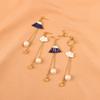 Nuevos Pendientes Asimétricos de Nube Estilo Japonés de Moda Pendientes Largos de Perla de Algodón con Cuentas Pequeñas Doradas B351
