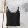 Camiseta sin mangas de encaje acanalado de algodón puro estilo deseo puro para mujer otoño e invierno con copas push-up realza el busto prenda interior sin tirantes