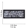 Parches bordados al por mayor transfronterizos, insignias bordadas rectangulares, parches decorativos en inglés para chaqueta de trabajo retro americana