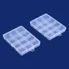 Caja Plástica Pequeña Transparente con Tapa, 12 Compartimentos Fijos, Caja de Almacenamiento y Organización para Manicure, Piezas de Ferretería, Venta al por Mayor