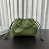 2024 Nuevo Bolso Cruzado para Mujer de Cuero Genuino Bolso de la Fortuna con Cordón Ajustable Bolso Balde Simple Bolso Nube de Hombro Cruzado para Axila