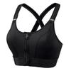 Sujetador deportivo de talla grande con cremallera frontal ajustable, a prueba de golpes, sin aros, ropa interior de yoga con espalda cruzada para mujer