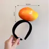Diadema para el cabello con forma de fruta y verdura, pinzas para el cabello para mujer, accesorio para la cabeza distintivo, creativo y divertido, diadema de presión para lavarse la cara, goma para el cabello, cueva para el cabello