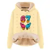Sudadera con Capucha y Cordón de Manga Larga Holgada Casual de Gran Tamaño para Otoño e Invierno, Composito de Imitación de Algodón, Lana de Cordero, Hombro Caído