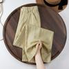 Calças de Linho Tencel para Mulheres, Bege, High-End Resistentes a Amassados, Com Caimento Fluido, Calças Yamamoto Corte Estreito para Baixinhas, Calças de Seda Gelada Wide-Leg de Corte Reto