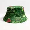 Sombrero de pescador con estampado decorativo de vacaciones irlandesas transfronterizas, sombrilla, sombrero de lavabo, trébol St. Sombrero del Día de San Patricio para mujer