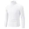 Comercio Exterior al por Mayor Transfronterizo Otoño e Invierno Suéter de Cuello Alto para Hombre Talla Europea y Americana Casual Color Sólido Raya Vertical Jersey Camisa de Punto Base Hombre