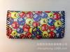 Billetera hecha a mano bolso de mano para mujer estampado nuevo PU tarjetero caricatura estilo étnico billetera floral