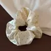 Goma para el pelo de satén de seda estilo coreano para mujer, liga elástica de lunares de alta gama, accesorio para el pelo de tamaño grande