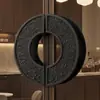 Nova Maçaneta de Porta Semicircular Estilo Chinês Maçaneta de Porta de Correr para Hotel Salão de Casamento Atacado Maçaneta de Porta de Madeira Maciça Maçaneta de Porta de Vidro
