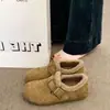 Zapatos esponjosos estilo Birkenstock para mujer, nuevos arrivals invierno 2026, zapatos totalmente cerrados de pelo, slip-on de suela gruesa, zapatos cálidos de algodón