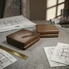 Caja de Exhibición Cuadrada de Nogal Negro de Madera Maciza para Monedas Conmemorativas Caja de Almacenamiento con Forro de Terciopelo Caja de Almacenamiento para Protección de Monedas