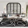 Minimalista luxo leve preto e branco doméstico Veludo de Cristal sala de estar quarto tapete quarto de criança sofá mesa de centro apagável tapete de chão
