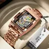Reloj de pulsera con forma de barril de vino y engranajes de motocicleta, hueco, con Tourbillon, de cuero, para hombre, personalidad, impermeable, luminoso, transfronterizo