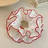 Elástico de Cabelo Grande Dupla Camada Floral Doce para Mulheres Prender o Cabelo, Bolas, Corda de Cabelo, Corda de Cabeça para Rabo de Cavalo Baixo, Acessório de Cabelo de Elástico