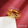 Anillo de oro arena para mujer, moda ligera, lujo, diseño versátil, diseño geométrico, joyería de mano, accesorios Yiwu de alta gama, nuevos productos