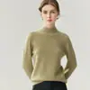 Suéter 100% Cachemir Puro para Bebé Pequeño Otoño/Invierno Estilo Nuevo para Mujer Cuello Medio Alto Borde Enrollado Capa Interior Tejida Capa Base
