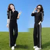 Moda para Mujer Tallas Grandes Estilo Casual Sudadera de Manga Larga con Cuello en V a Rayas Conjunto de Pantalones de Pierna Ancha Conjunto Elegante de Dos Piezas para Mujer Otoño