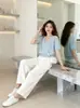 26 Estilo Preguiçoso de Primavera Kangbaolai Caxemira Alto Padrão Seda Caxemira Gola Redonda Suéter Elegante Seda de Amora Manga Curta Top