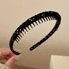 Faixa de Cabelo Simples Diária Enrolada em Tecido de Bolinhas para Mulheres com Dentes Antiderrapante Prendedor de Cabelo Temperamento Laço de Cabelo Artesanal Acessórios de Cabelo