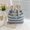 Bolsa Tote Versátil com Cordão de Liquidação Estilo Verão Ins Casual Grande Capacidade Bolsa de Mão Bolsa de Almoço para Estudante