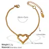 Colar Coração Vazado Francês Mais Vendido Aço Inoxidável Banhado a Ouro Real 18K Pulseira Simples Elegante Estilo Ins Transfronteiriço