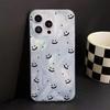 Funda Negra Minimalista de Cara Sonriente Adecuada para iPhone 17 Pro Max, Funda Láser para Teléfono Apple 16, 14/13 Agujero Grande 15