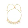 Pulseira Puxa-Puxa com Zircônia Microincrustada Dongdaemun Coreana para Mulheres, Banhada a Cobre com Ouro Real, Joia Ajustável, Acessórios Transmitidos ao Vivo, Banhada a Ouro