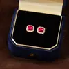 Pendientes Minimalistas Rojos Estilo Bosque Azúcar Dulce, Pendientes Sencillos Versátiles Elegantes de Nicho para Mujer, Accesorios para Orejas Versátiles de Moda