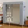 Armario sencillo para uso doméstico, adecuado para dormitorios y propiedades de alquiler; hecho de tubos de acero duraderos, fácil de montar, con un marco totalmente de acero reforzado y engrosado