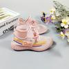 Zapatos deportivos de tejido volador para niñas, zapatillas de tela cómodas y de moda con dibujos animados, suela suave, para mujer, 2022