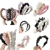 Diadema con Diseño de Corona Alta para Hacer que el Rostro Parezca Más Pequeño, Lujo Ligero, Antideslizante, Tejido, Patrón de Cuadros y Lunares, Sensación de Alta Gama para Adultos y Mujeres Jóvenes