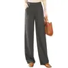 Pantalones Grises de Mujer de Cintura Alta, Pierna Recta y Pierna Ancha, Nuevo Estilo Primavera/Verano, Elegantes y Adelgazantes, con un Toque de Lujo