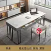 Escritorio y Silla de Lujo Ligero Italiano de Alta Gama con Encimera de Roca para Hogar, Moderno, Minimalista, Nórdico, Escritorio de Computadora, Escritorio de Oficina