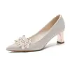 7888F-150 Zapatos de Boda de Tacón de Aguja con Lentejuelas y Brillo, Zapatos de Fiesta, Zapatos Versátiles de Lujo Ligero para el Viaje Diario de las Mujeres