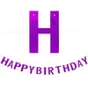 Nova faixa de aniversário de PET com glitter a laser, faixa colorida com letras HAPPY BIRTHDAY para decorações de festa