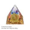 Pirâmide de Bola de Cristal Natural 5/6/8cm Ornamento de Mesa Chakra Cascalho Colorido Pirâmide de Resina Epóxi