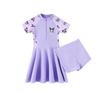 Traje de baño con estampado de dibujos animados para niñas, falda y pantalones divididos para niños grandes y bebés, traje de baño Kulomi