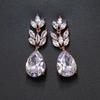 Pendientes largos bohemios de circonita con forma de gota de agua Pendientes europeos y americanos Joyería para mujer Comercio electrónico transfronterizo Suministro de Amazon