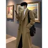Casaco de Lã Masculino Inverno Novo Estilo Tamanho Grande Estilo Coreano Longo Acolchoado Jaqueta de Lã Masculina Casual Corta-vento