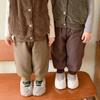 Calça de Cashmere Infantil Grossa para Meninos Casual Bolinhas Onduladas Nova Roupa de Outono e Inverno Calça Quente para Meninas Bebês