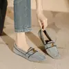 Zapatos de princesa 2024 nuevos zapatos de punta cuadrada de una sola capa zapatos tejidos de punto para mujer mocasines casuales de comercio exterior transfronterizo zapatos tipo guisante para mujer