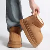 Pantuflas de invierno para mujer, nuevo estilo 2026, para usar en exteriores, de felpa, con suela gruesa, antideslizantes, forradas de polar, cálidas botas de nieve