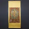Bodhisattva Manjushri Antiguo Lienzo Tangka de Xizang Estilo Vajrayana Buda Feliz Bordado Pintura Central Mahavairocana Vajra