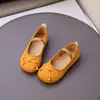 Bailarinas de Gamuza con Moño Poco Profundo para Mujer, Zapatos para Niños Pequeños, Medianos y Grandes, Talla 23-34