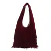 Bolsa de Franjas Estilo Coreano 2025 Nova Moda Bolsa Tote Retrô de Grande Capacidade Casual para o Dia a Dia Bolsa de Braço de Alta Qualidade
