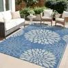 Popular Tapete Floral de Polipropileno 1,5x2,1m para RV e Camping, Resistente ao Desgaste e Antienvelhecimento, Tapete Externo para Praia, Piscina e Jardim